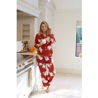 Cyberjammies Women's PUMPKIN SPICE PUMPKIN PRINT L/SLV PYJAMA SET in Burnt Orange | Size: 6