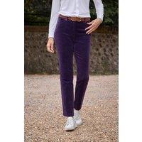 WoolOvers Women's Cotton Straight Leg Cord Jeans in Purple | Size: 10L