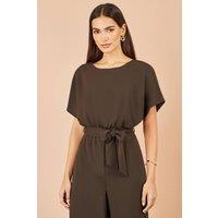Yumi Women's Batwing Stretch Jumpsuit in Brown | Size: 8