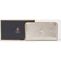 OSPREY LONDON Women's The Luxe Leather Travel Organiser with Gift Box in Metallic Gold
