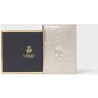 OSPREY LONDON Women's The Luxe Leather Passport Cover with Gift Box in Metallic Gold
