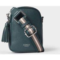 OSPREY LONDON Women's The Stella Leather Phone Bag in Green