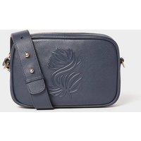 OSPREY LONDON Women's The Luxe Roma Leather Crossbody Bag in Navy