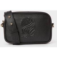 OSPREY LONDON Women's The Luxe Roma Leather Crossbody Bag in Black