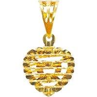 Raina Jewels Women's 22ct Yellow Gold Diamond Cut Heart Mesh Open Cut Mini Pendant Polish