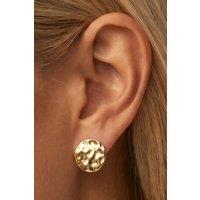 MUCHV Women's Textured Disc Huggie Hoop Earrings in 18k Gold
