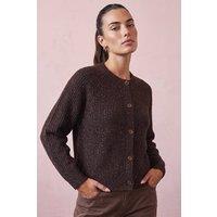 Roman Women's Shimmer Crew Cardigan in Chocolate | Size: 10