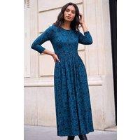 Roman Women's Printed Round Neck Dress in Teal | Size: 10