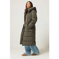 PixieGirl Women's Petite Padded Coat in Light Khaki | Size: 18