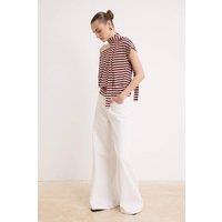 WOVCOR Women's Boat Neck Batwing Sleeve Belted Knit Blouse | Size: Small
