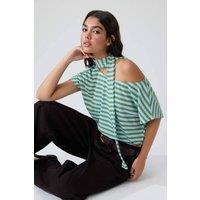 WOVCOR Women's Batwing Sleeve Boat Neck Belted Knit Blouse | Size: Small
