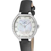 Gevril Women's Lugano Swiss Diamond-MOP Dial/316L SS/Genuine Italian Handmade Leather in Black