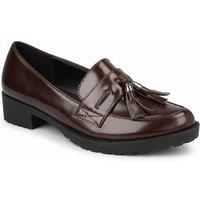 Spot On Girl's Tassel Detail Chunky Sole Loafer Shoes in Burgundy | Size: Infant 11