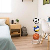 EONLION White, 3-Tier Storage Rack Holder Organizer Football Basketball Ball in White | Size: 0-12 m