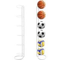 EONLION White, 6-Tier Storage Rack Holder Organizer Football Basketball Ball in White | Size: 0-12 m