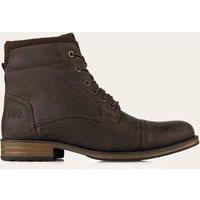 CATESBY ENGLAND Men's ANTRIM Leather Lace Up Zip Boots in Dark Brown | Size: 8