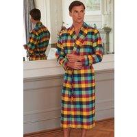 British Boxers Men's Edinburgh Check Brushed Cotton Dressing Gown | Size: Large