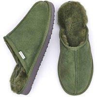 Moshulu Men's 'Foxtail' Sheepskin Mule Slippers in Olive | Size: 10