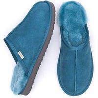 Moshulu Men's 'Foxtail' Sheepskin Mule Slippers in Teal | Size: 7