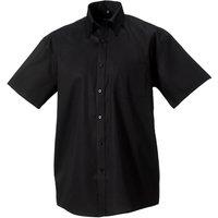 Russell Collection Men's Ultimate Short-Sleeved Shirt in Black | Size: 18.5 in
