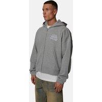 Good For Nothing Men's Boxy Zip Hoodie with Embroidered Logo in Grey | Size: Large