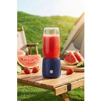 Living and Home 350ml Portable Personal Blender with 6-Leaf Stainless Steel Blade Fruits Juicer in Blue | Size: 400ml