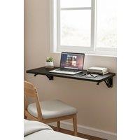 Living and Home Wall-mounted Folding Table with Iron Brackets in Black | Size: Small