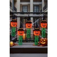 Garden Sanctuary 5pcs Halloween Decorations Ghost Pumpkins with LED Lights