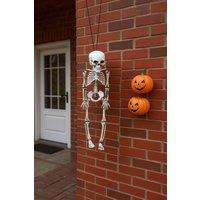 Garden Sanctuary Realistic Posable Hanging Skeleton for Halloween in White
