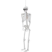 Garden Sanctuary Poseable Skeleton Props for Halloween Party Decoration in White