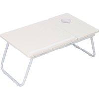 Living and Home Folding Angle Adjustable Laptop Bed Table with Cup Slot in White