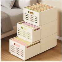 Living and Home 1Pc Collapsible Expandable Storage Bin Organiser in Cream | Size: Large