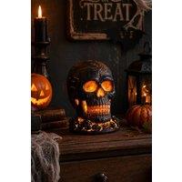 ExtraStar Battery Operated Halloween Skull Flame Light in Black