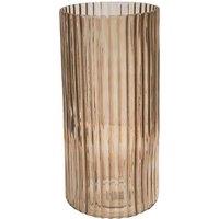 Ivyline Daphne Ribbed Vase - Glass - L15 x W15 x H23 cm - Apricot in Tan