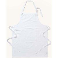 Homescapes 100% Cotton Apron with Pocket - Adjustable & Machine Washable in White