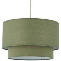 First Choice Lighting Duo - Sage Green Cotton 2 Tier Ceiling Light Shade