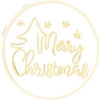 Samuel Alexander 40cm USB Powered Light up Merry Christmas Neon Sign in Warm White