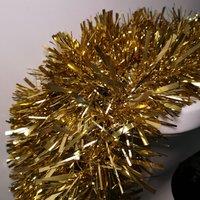 Samuel Alexander 10m (33ft) x 15cm Luxury Chunky Cut Tinsel Garland Christmas Tree Decoration - Gold | Size: 10m (33ft) x 15 cm