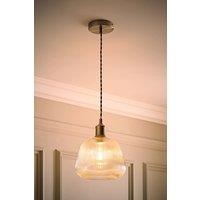ValueLights Delora Ribbed Bell Glass Shade Single Ceiling Pendant Light & Bulb in Silver