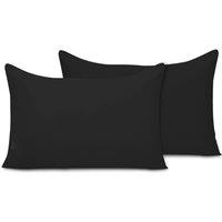 Lazzaro Home Premium 2pc Microfiber Pillowcases Soft Smooth, Breathable & Easy Care in Black | Size: Standard Pillow Case