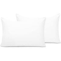 Lazzaro Home Premium 2pc Microfiber Pillowcases Soft Smooth, Breathable & Easy Care in White | Size: Standard Pillow Case