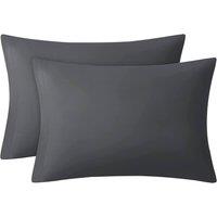 Lazzaro Home Premium 4pc Microfiber Pillowcases Soft Smooth, Breathable & Easy Care in Charcoal | Size: Standard Pillow Case