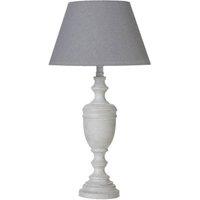 Lemon Pavilion Furniture and Decor Lentia Urn Table Lamp with Linen Shade, Wood, L12 x W12 x H45 cm, Grey
