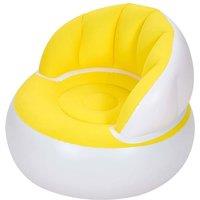 KORVIXA Yellow Single Inflatable Sofa Chair Air Bed Gaming Seat for Camping | Size: 100 cm x 100 cm