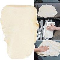 NESTLUNE Large Natural Chamois Leather for Car Drying Car Wash in Beige | Size: 100 cm x 15 cm
