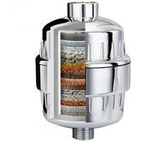NESTLUNE 15 Stages Shower Head Filter Softener Hard Water Purifier in Silver