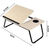 FORGEVIO Natural-56x24x32.5cm Folding Laptop Table Bed Tray in Natural | Size: 0.6m2