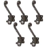 PAWNORA 5x Twisted Scroll Hat & Coat Hook in Brown