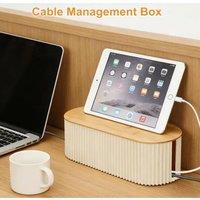 EONLION White Cable Management Box Large, Cable Tidy Box | Size: 500mm
