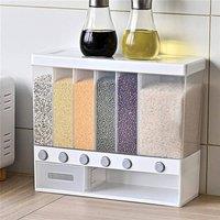 Kelvenix Kitchen Wall Mounted Cereal Grain Rice Dispenser in White | Size: 0.6m2